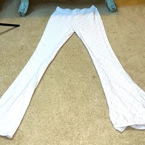 See through floral print pants/ bathing suit cover up